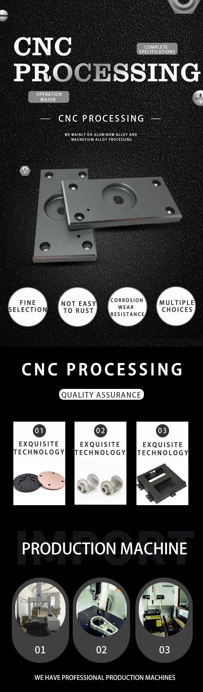 High Grade Factory Price Custom Designs Customized CNC Processing